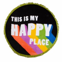 HD Designs Outdoors Round Print Beach Towel - Happy Place Perspective: Main