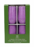 HD Designs Outdoors® Thermal Wine Tumblers - 4 Pack - Violet Speck Perspective: Main