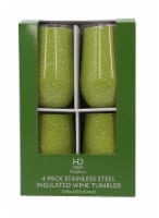 HD Designs Outdoors® Stainless Steel Insulated Wine Tumblers - 4 Pack - All Dark Citron Speck Perspective: Main