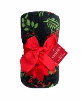 Holiday Home Rolled Throw with Poinsettia Pattern Perspective: Main