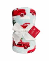 Holiday Home Rolled Throw with Christmas Cars Pattern Perspective: Main
