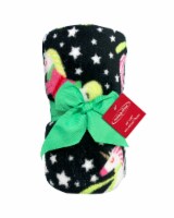 Holiday Home Rolled Throw with Unicorn Pattern Perspective: Main