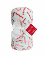Holiday Home Rolled Throw with Candy Canes Pattern Perspective: Main