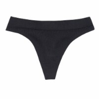 Dip Seamless Ribbed Black Thong Perspective: Main
