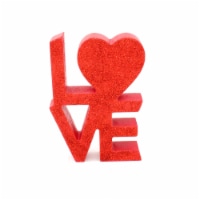HH 5.9in Love Stacked Sign Glitter Red Perspective: Main
