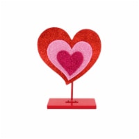 HH 7.8in Glitter Heart on Stand Red/Pink Perspective: Main