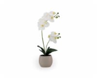 HD Designs Artificial Orchid with Ceramic Vase - Gray Perspective: Main