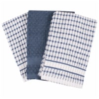 Everyday Living Kitchen Terry Towels - Blue/White Perspective: Main