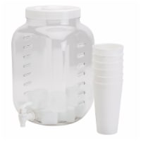 HD Designs Outdoors Acrylic Beverage Dispenser with Cups & Ice - White