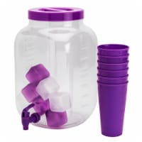 HD Designs Outdoors Beverage Dispenser with Cups & Ice - Purple