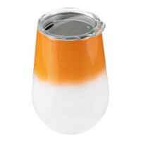 HD Designs Outdoors Wine Tumbler with Straw - Orange/White Perspective: Main