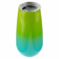 HD Designs Outdoors Stainless Steel Champagne Flute - Green/Blue Perspective: Main