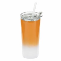 HD Designs Outdoors Double Wall Vacuum Stainless Steel Tumbler - Orange/White Perspective: Main