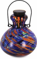HD Designs Outdoors Swirl-Royal Art Glass Lantern Perspective: Main