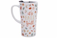 Holiday Home It's Fall Y'all Latte Mug - White/Orange/Yellow Perspective: Main