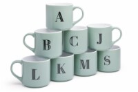 Holiday Home Green Monogram Mug - White Perspective: Main