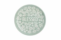 Holiday Home 6 Inch Blessed Plate - Green/White Perspective: Main