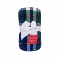 Holiday Home® Christmas Blue Plaid Microplush Throw