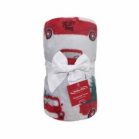 Holiday Home® Christmas Microplush Throw Red Truck Perspective: Main