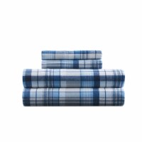 HD Design Plaid Flannel King Sheet Set - Blue Perspective: Main