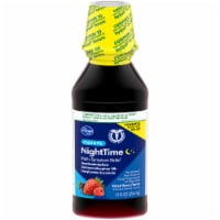Kroger® Mixed Berry NightTime Cold & Flu Multi-Symptom Relief Liquid Medicine Perspective: Main