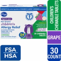 Kroger® Children's Loratadine Non-Drowsy 24 Hour Allergy Relief Grape Flavor Chewable Tablets