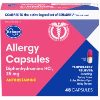 Kroger® Diphenhydramine HCl Allergy Antihistamine Capsules 25mg