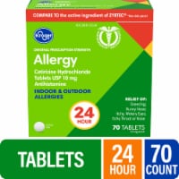 Kroger® Cetirizine HCl 24 Hour Indoor & Outdoor Allergy Relief Tablets 10mg
