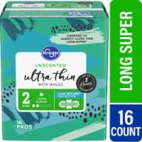 Kroger® Ultra Thin Size 2 Unscented Long Super Pads with Wings