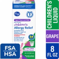 Kroger® Children's Loratadine 24 Hour Allergy Relief Dye-Free Sugar-Free Grape Flavor Liquid
