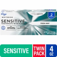 Kroger® Maximum Strength Extra Whitening Sensitive Toothpaste Fresh Mint Twin Pack Perspective: Main