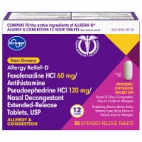 Kroger® Non-Drowsy Fexofenadine HCL & Pseudoephedrine HCL Allergy Relief-D Tablets