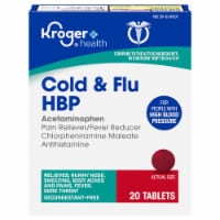 Kroger® Cold & Flu HBP Acetaminophen Pain Reliever & Fever Reducer Tablets Perspective: Main