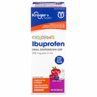 Kroger® Health Children's Ibuprofen Oral Suspension Berry USP 100mg Perspective: Main