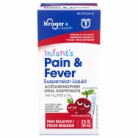 Kroger® DF Infants Pain Reliever & Fever Reducer Acetaminophen Cherry Oral Suspension Liquid Perspective: Main