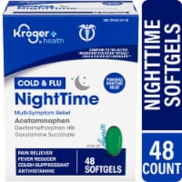 Kroger® Multi-Symptom Cold and Flu NightTime Cold Medicine Softgels Perspective: Main