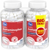 Kroger® Extra Strength 500 mg Acetaminophen Caplets Twin Pack Perspective: Main