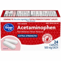 Kroger® Extra Strength Acetaminophen Pain Reliever & Fever Reducer Caplets 500mg Perspective: Main