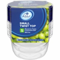 Kroger Home Sense Square BPA-Free Plastic Twist Top Food Storage Container - 3 pack