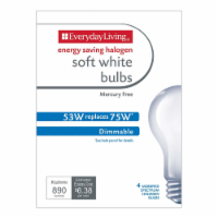 Everyday Living® 53-Watt (75-Watt) A19 Halogen Light Bulbs Perspective: Main