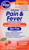 Kroger® Infants' Pain and Fever Dye-Free Cherry Suspension Liquid Perspective: Main