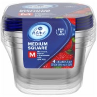 Kroger Home Sense Square BPA-Free Plastic Snap Seal Food Storage Container - 4 pack