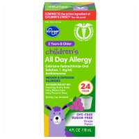 Kroger® Children's Cetirizine HCl 24 Hour Allergy Relief Dye-Free Sugar-Free Grape Flavor Liquid