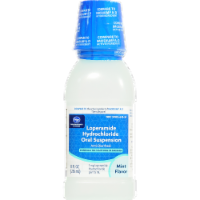 Kroger® Loperamide Hydrochloride Oral Suspension Anti-Diarrheal Mint Flavor Medication Perspective: Main