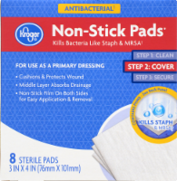 Kroger® Antibacterial Non-Stick 3 in x 4 in Pads Perspective: Main