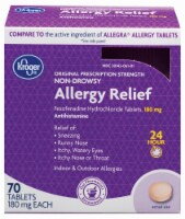 Kroger® Non-Drowsy Antihistamine Allergy Relief Tablets 180mg Perspective: Main