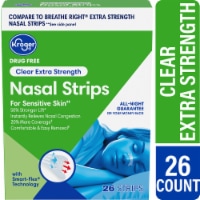 Breathe Right Nasal Strips, Extra Clear for Sensitive Skin, 72 Clear Strips,  1 - Ralphs