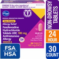 Kroger® Fexofenadine HCl 24 Hour Non-Drowsy Indoor & Outdoor Allergy Relief Tablets 180mg