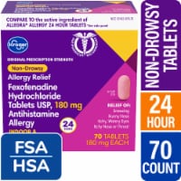Kroger® Fexofenadine HCl 24 Hour Non-Drowsy Indoor & Outdoor Allergy Relief Tablets 180mg