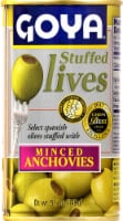Goya Minced Anchovies Stuffed Olives Perspective: Main